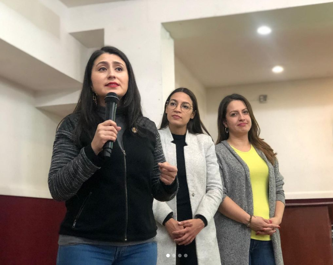 I photographed Jessica Ramos, Alexandria Ocasio Cortez and Catalina Cruz at a canvassing rally in 2020.