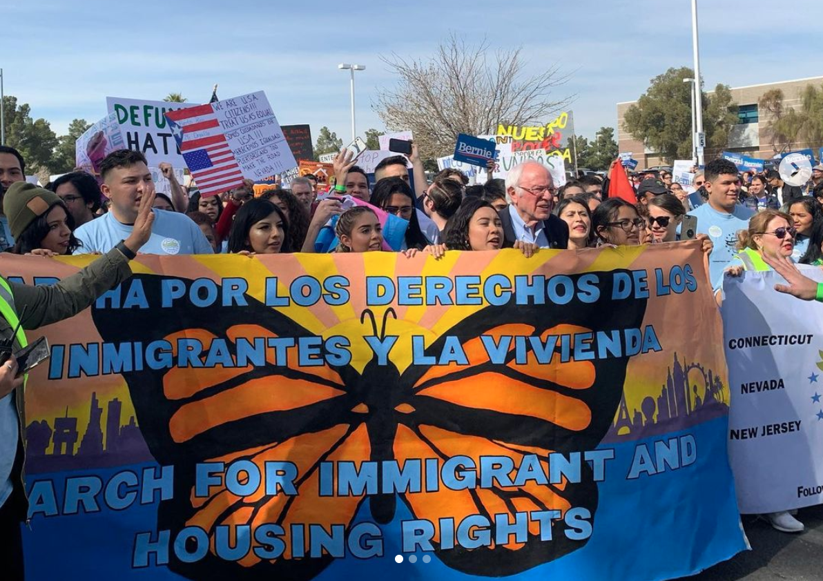 I posted on social media for Jessica Ramos while she canvassed for Bernie Sanders' presidential campaign in February 2020.